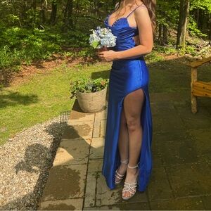 Jovani Royal Blue Prom Dress with Slit